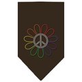 Unconditional Love Rainbow Peace Flower Rhinestone Bandana Cocoa Small UN760775